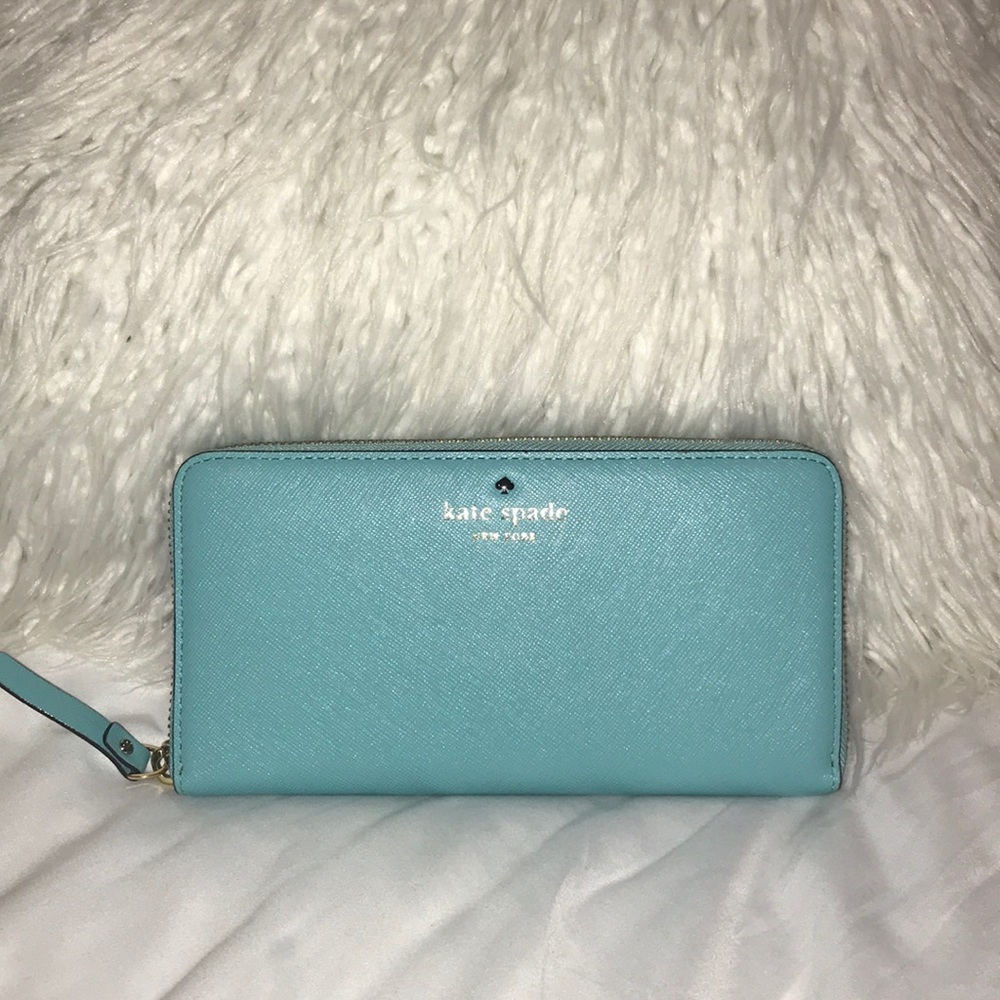 Aqua color Kate spade wallet